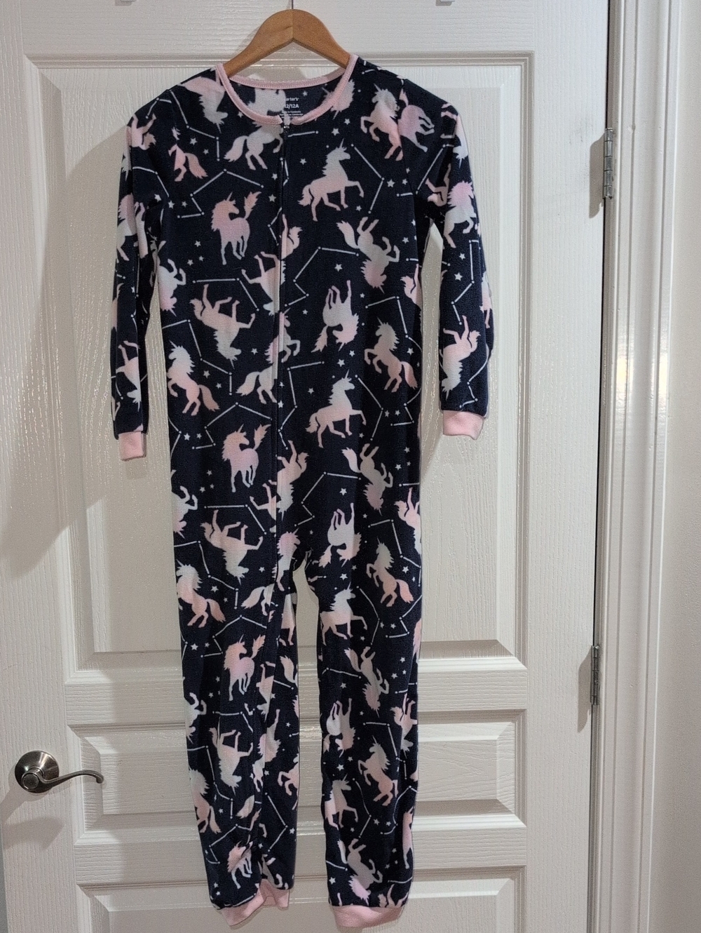 Carter's Navy and Pink Unicorn Constellation Fleece Pajama Set